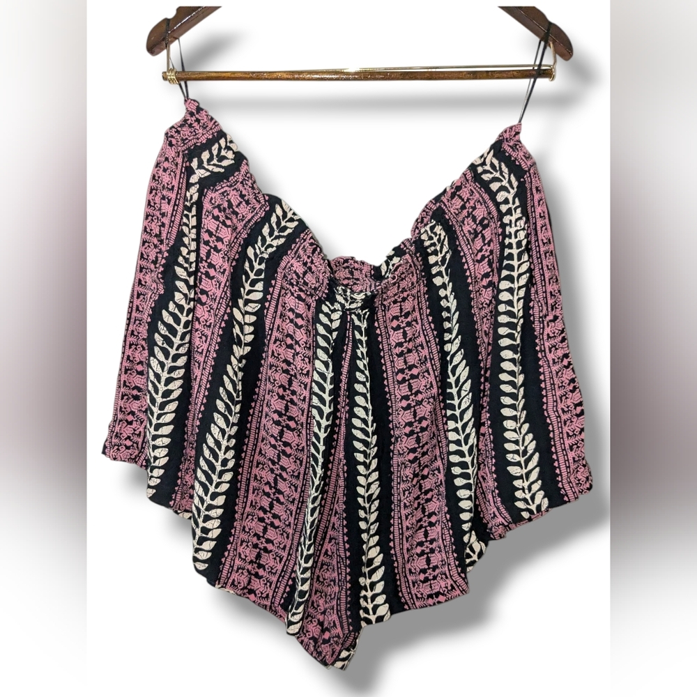 Angie Pink and Black Patterned Shorts